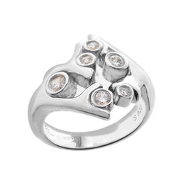 Folli Follie Anillo de Acero Inoxidable Plateado Tamaño 54