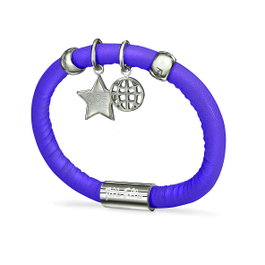 Folli Follie Pulsera de Cuero Morada 16cm
