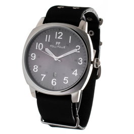 Folli Follie WT14T0015DSDF Reloj Unisex con Correa de Cuero Negra