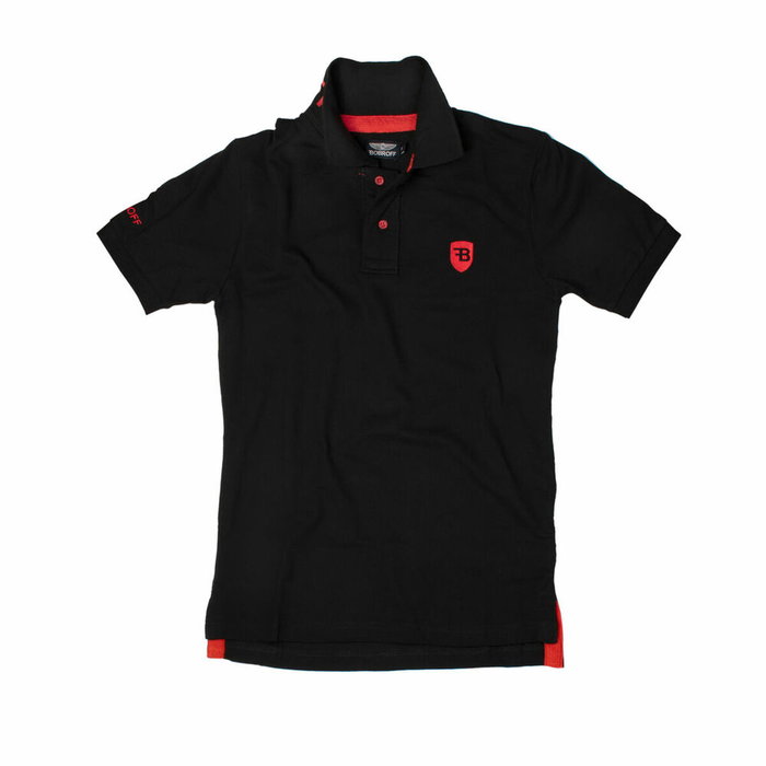 Polo de Manga Corta Hombre Bobroff Negro Polo de Manga Corta Hombre Bobroff Negro