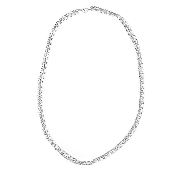 Folli Follie Collar de Acero Inoxidable Bañado en Plata 42cm Folli Follie Collar de Acero Inoxidable Bañado en Plata 42cm