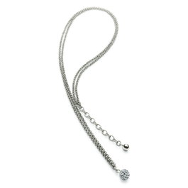 Folli Follie Collar de Acero Inoxidable Bañado en Plata con Circonita 3N0F007C
