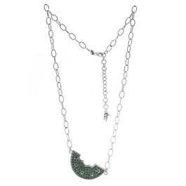 Folli Follie Collar de Plata de Ley con Esfera Verde