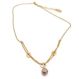 Folli Follie Collar de Plata de Ley Dorado 30cm