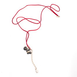 Folli Follie Collar de Plata de Ley Rojo 40cm