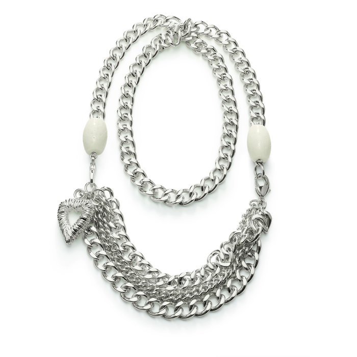 Folli Follie Collar de Acero Inoxidable Bañado en Plata 4N0F047W Folli Follie Collar de Acero Inoxidable Bañado en Plata 4N0F047W
