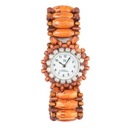 Ik Reloj IK002-BRWH con correa de madera marrón