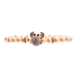 Lancaster Pulsera Cangrejo de Plata de Ley con Circonita Rosa