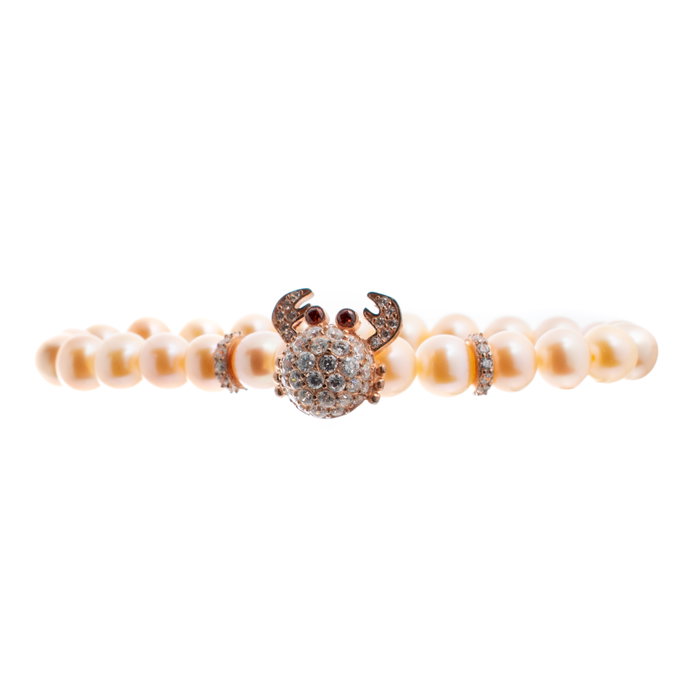 Lancaster Pulsera Cangrejo de Plata de Ley con Circonita Rosa Lancaster Pulsera Cangrejo de Plata de Ley con Circonita Rosa