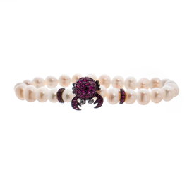 Lancaster Pulsera de Plata de Ley con Cangrejo y Circonita JLA-BR-CRAB-5-WH