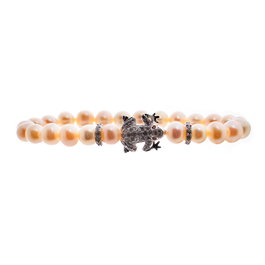 Lancaster Pulsera de Plata de Ley con Diseño de Rana y Circonita JLA-BR-FROG-1-WH