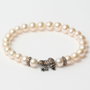 Lancaster Pulsera de Plata de Ley con Diseño de Rana y Circonita Blanco/Marrón JLA-BR-FROG-4-WH