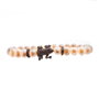 Lancaster Pulsera de Plata de Ley con Diseño de Rana y Circonita Blanco/Marrón JLA-BR-FROG-4-WH