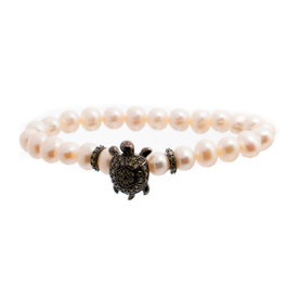 Lancaster JLA-BR-TURTLE-3-WH Pulsera de Tortuga en Plata de Ley y Circonita