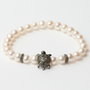 Lancaster JLA-BR-TURTLE-3-WH Pulsera de Tortuga en Plata de Ley y Circonita