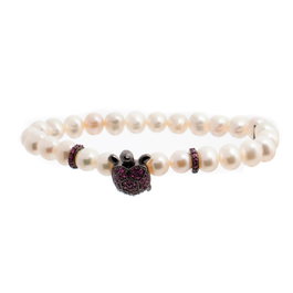 Lancaster Pulsera de Tortuga con Circonita en Plata de Ley