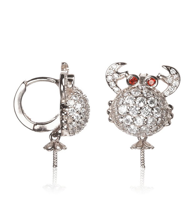 Lancaster Pendientes de Cangrejo con Circonita en Plata de Ley Lancaster Pendientes de Cangrejo con Circonita en Plata de Ley