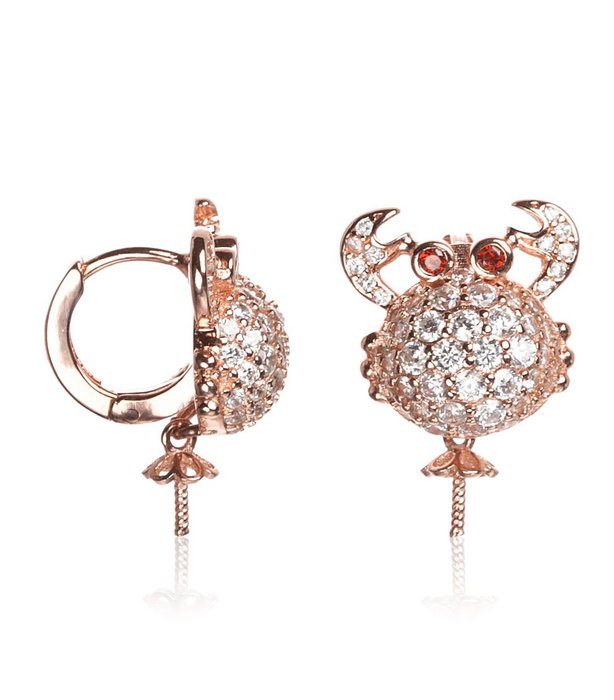 Lancaster Pendientes de Cangrejo con Circonita en Plata de Ley
