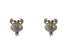 Lancaster Pendientes de Cangrejo en Plata de Ley con Circonita Verde