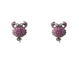Lancaster Pendientes de Cangrejo en Plata de Ley y Circonita Morada