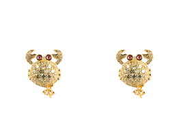 Lancaster Pendientes de Cangrejo en Plata de Ley y Circonita Dorado