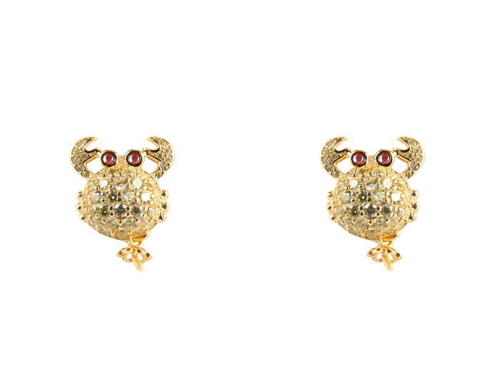 Lancaster Pendientes de Cangrejo en Plata de Ley y Circonita Dorado Lancaster Pendientes de Cangrejo en Plata de Ley y Circonita Dorado