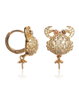 Lancaster Pendientes de Cangrejo en Plata de Ley y Circonita Dorado