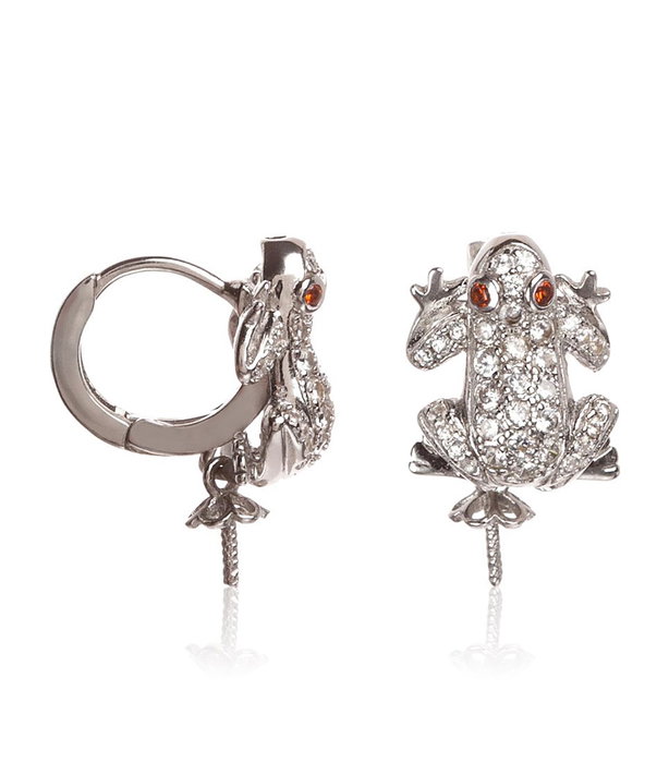 Lancaster Pendientes de Rana en Plata de Ley y Circonita