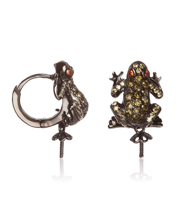 Lancaster Pendientes de Rana en Plata de Ley y Circonita Verde JLA-EAR-FROG-3 Lancaster Pendientes de Rana en Plata de Ley y Circonita Verde JLA-EAR-FROG-3