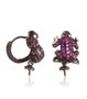Lancaster Pendientes de Rana en Plata de Ley y Circonita Morada JLA-EAR-FROG-5