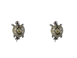 Lancaster Pendientes de Tortuga en Plata de Ley y Circonita Verde