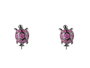 Lancaster Pendientes de Tortuga con Circonita Morada en Plata de Ley