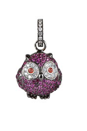 Lancaster Colgante Búho en Plata de Ley y Circonita Morada JLA-PEN-OWL-5
