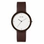 Mam MAM628 Reloj Unisex de Madera de Ébano y Cuero Marrón