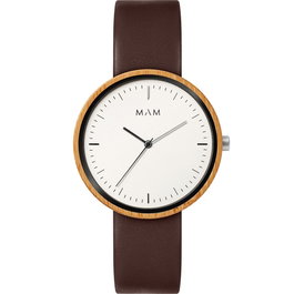 Mam MAM650 Reloj Unisex con Caja de Bambú Marrón