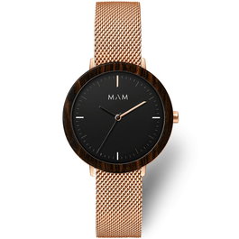 Mam MAM675 Reloj Unisex con Caja de Ébano y Correa Rosa