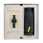 Mam Reloj MAM96 de madera negra y correa de cuero gris