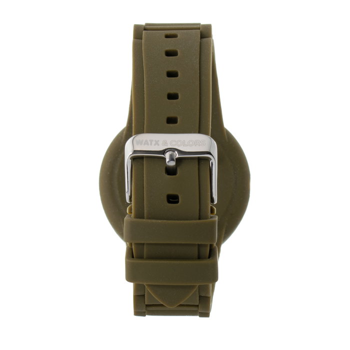 Watxandco RWA1623-C1513 Reloj con correa verde y caja transparente