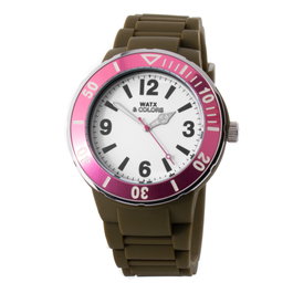 Watxandco RWA1623-C1513 Reloj con correa verde y caja transparente