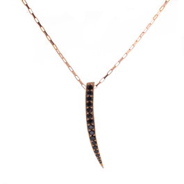 Sif Jakobs Collar P1012-BK-RG de Plata de Ley con Circonitas