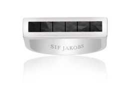 Sif Jakobs Anillo R024-BK-58 Plata de Ley Gris