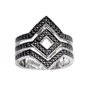 Sif Jakobs Anillo R11059-BK-54 de Plata de Ley y Circonitas