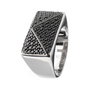 Sif Jakobs Anillo R11067-BK-56 Gris de Plata de Ley con Circonitas AAA