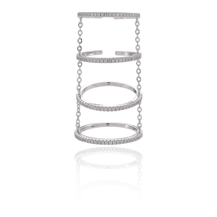 Sif Jakobs Anillo de Plata de Ley con Circonitas, Talla 56, Gris Sif Jakobs Anillo de Plata de Ley con Circonitas, Talla 56, Gris