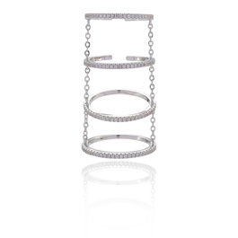 Sif Jakobs Anillo R114901-CZ-58 de Plata de Ley y Circonitas