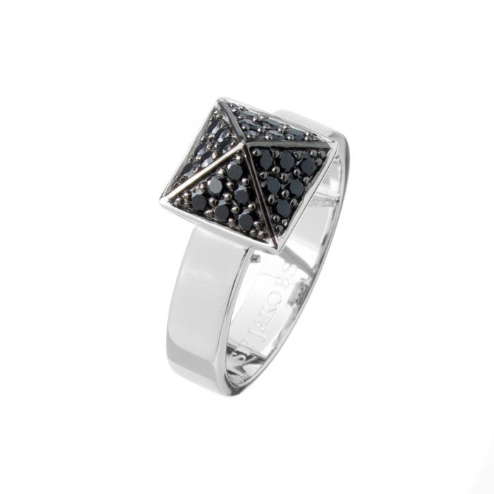 Sif Jakobs Anillo de Plata de Ley con Circonitas, Gris, Talla 54 Sif Jakobs Anillo de Plata de Ley con Circonitas, Gris, Talla 54