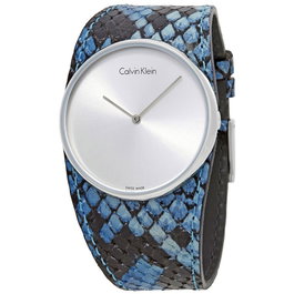 Calvin Klein K5V231V6 Reloj para Mujer con Correa de Cuero Azul