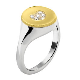 Morellato Monetine Heart Anillo de Acero Inoxidable Gris
