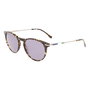 Lacoste L609SND Gafas de Sol Hombre Estilo Redondo Acetato Habana Oscuro Lentes Grises Protección UV - Puente 19mm, Cristal 53mm