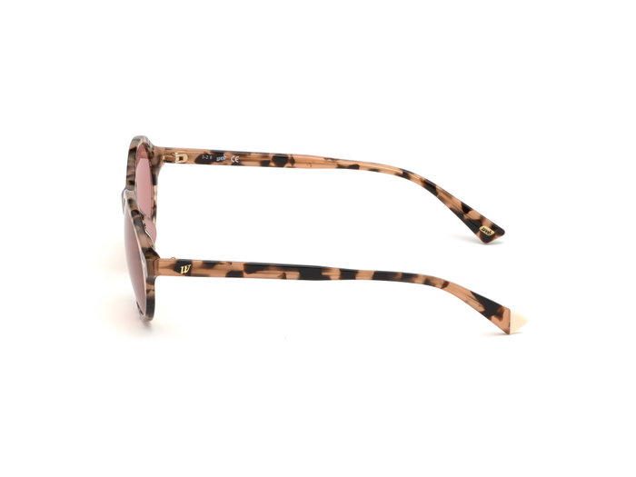 Web Eyewear WE0266-5155S con cristal rojo y detalles marrones Web Eyewear WE0266-5155S con cristal rojo y detalles marrones
